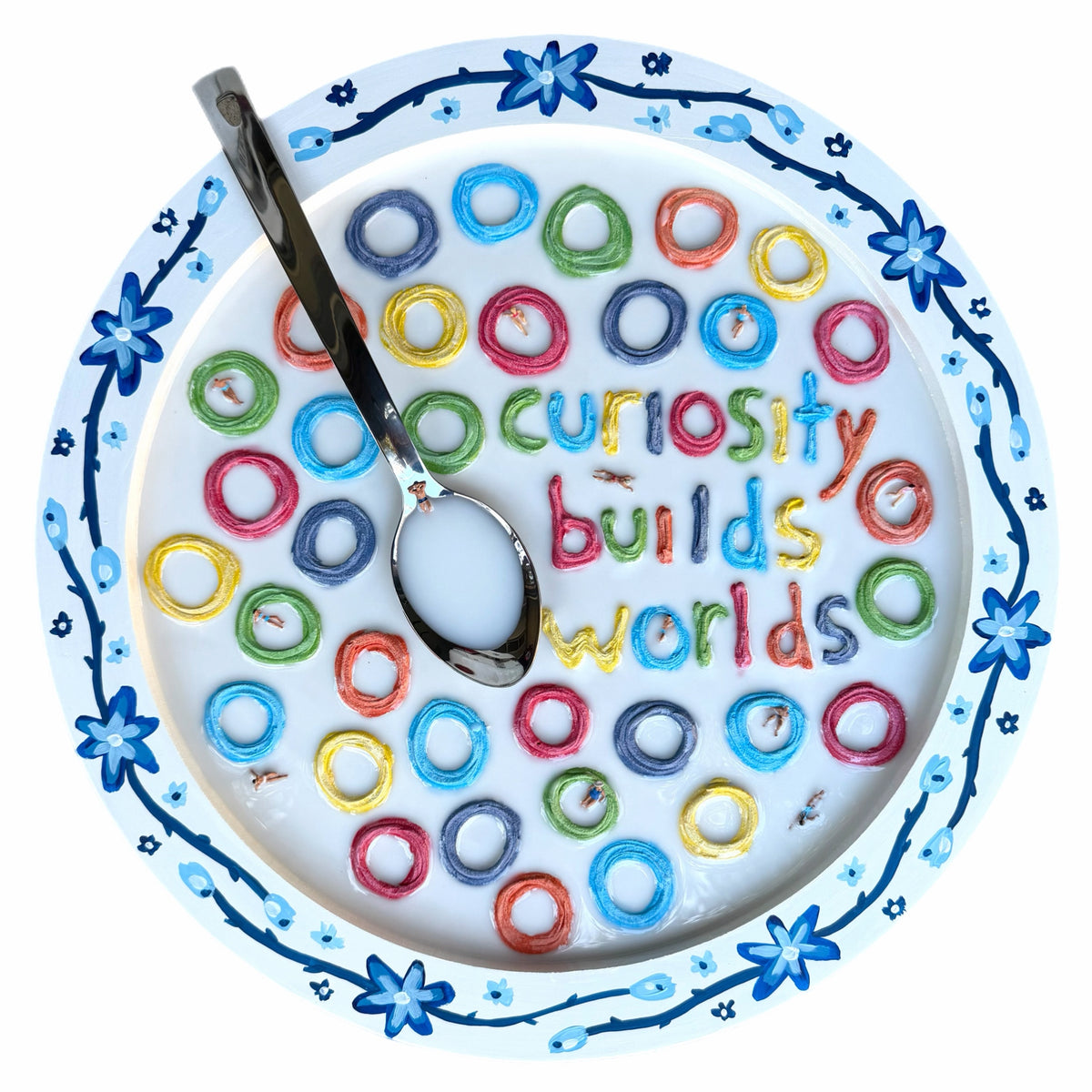 Wisdom for Breakfast: Fruit Loops for Marie Curie - 20x20in Mixed Media