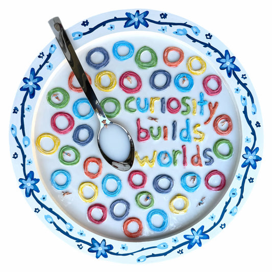 Wisdom for Breakfast: Fruit Loops for Marie Curie - 20x20in Mixed Media