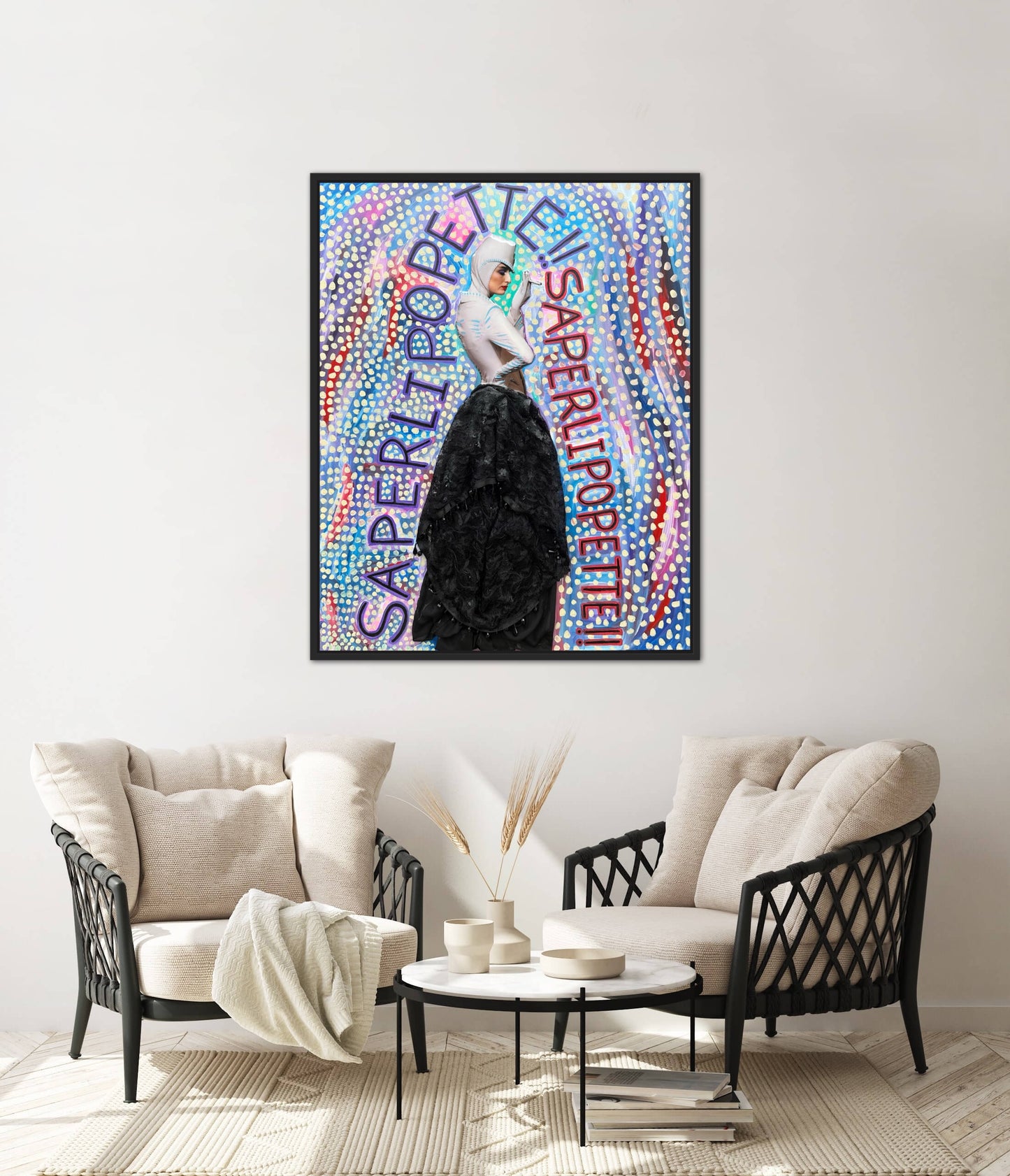 Vogue Reflections: “Salerlipopette!” 24x30in Original Mixed Media Artwork Framed