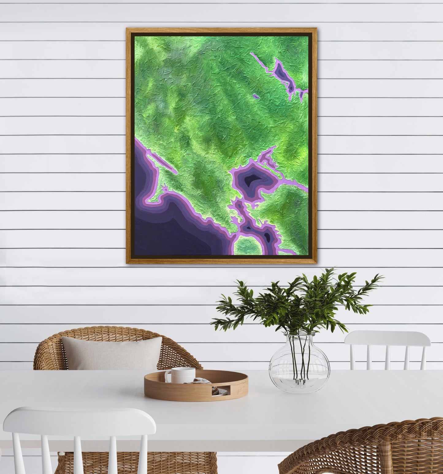 California Wine Country - 24x30in Fine Art Map made with Acrylic & Resin on Canvas Framed