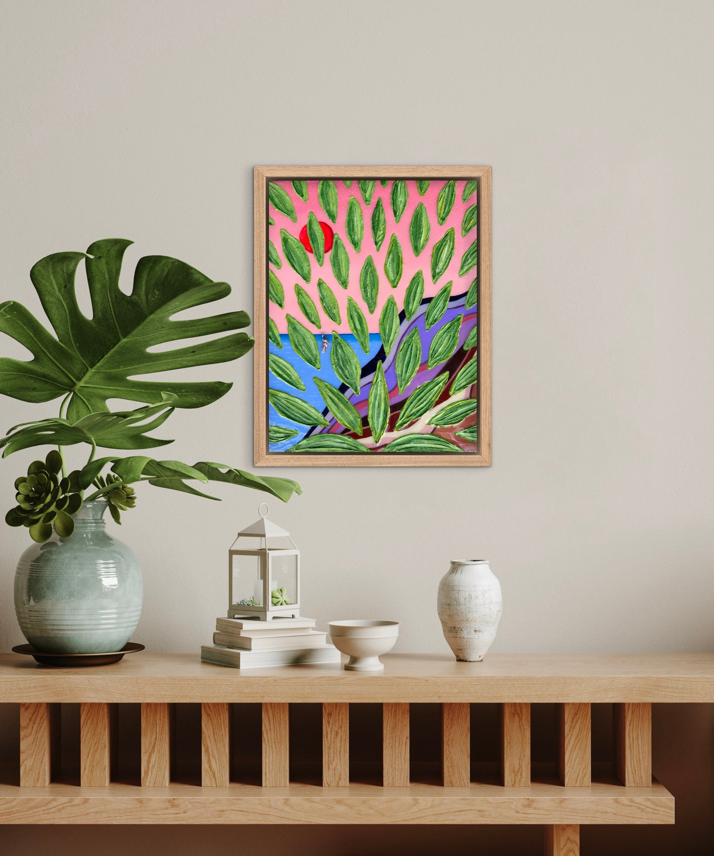 The Path to the Sun - 11x14 Mixed Media on Canvas Framed