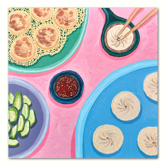 Little Luxuries Collection: Soup Dumpings - 12x12in Original Art
