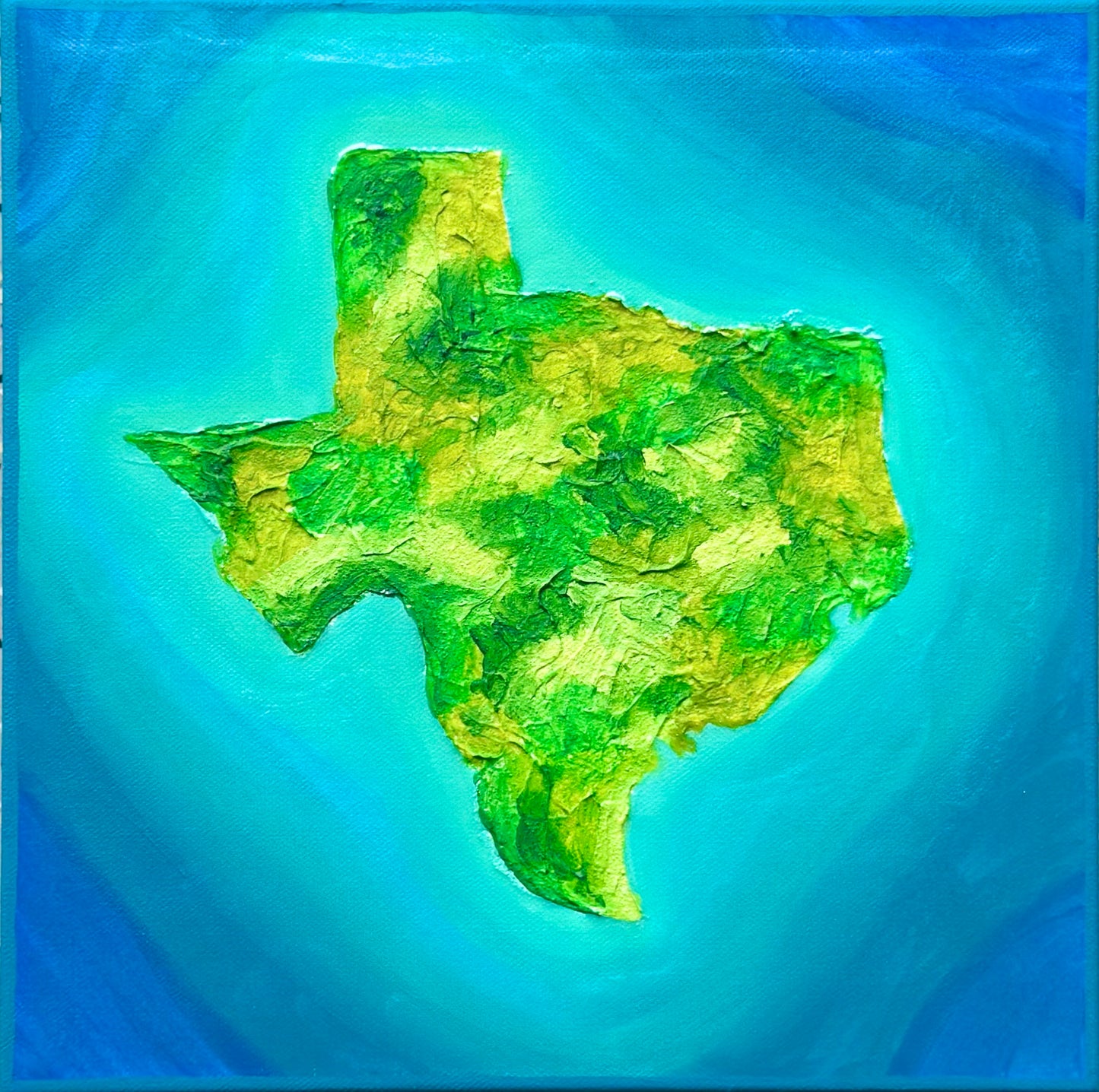 THE ISLAND OF TEXAS - 12x12in Acrylic & Resin on Canvas