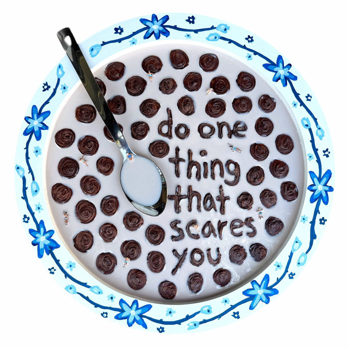 Wisdom for Breakfast: Cocoa Puffs for Eleanor Roosevelt - 20x20in Mixed Media