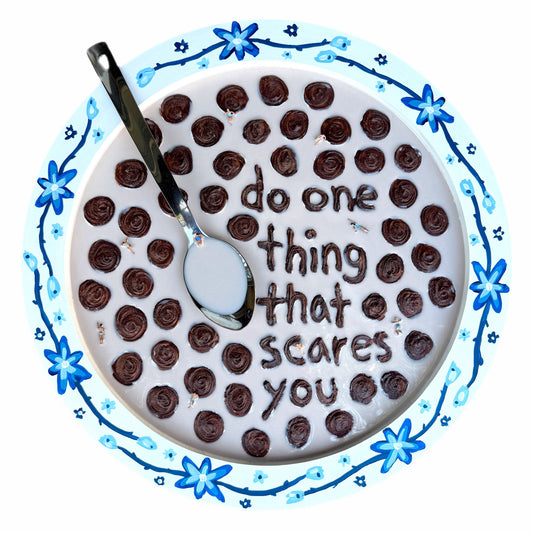 Wisdom for Breakfast: Cocoa Puffs for Eleanor Roosevelt - 20x20in Mixed Media