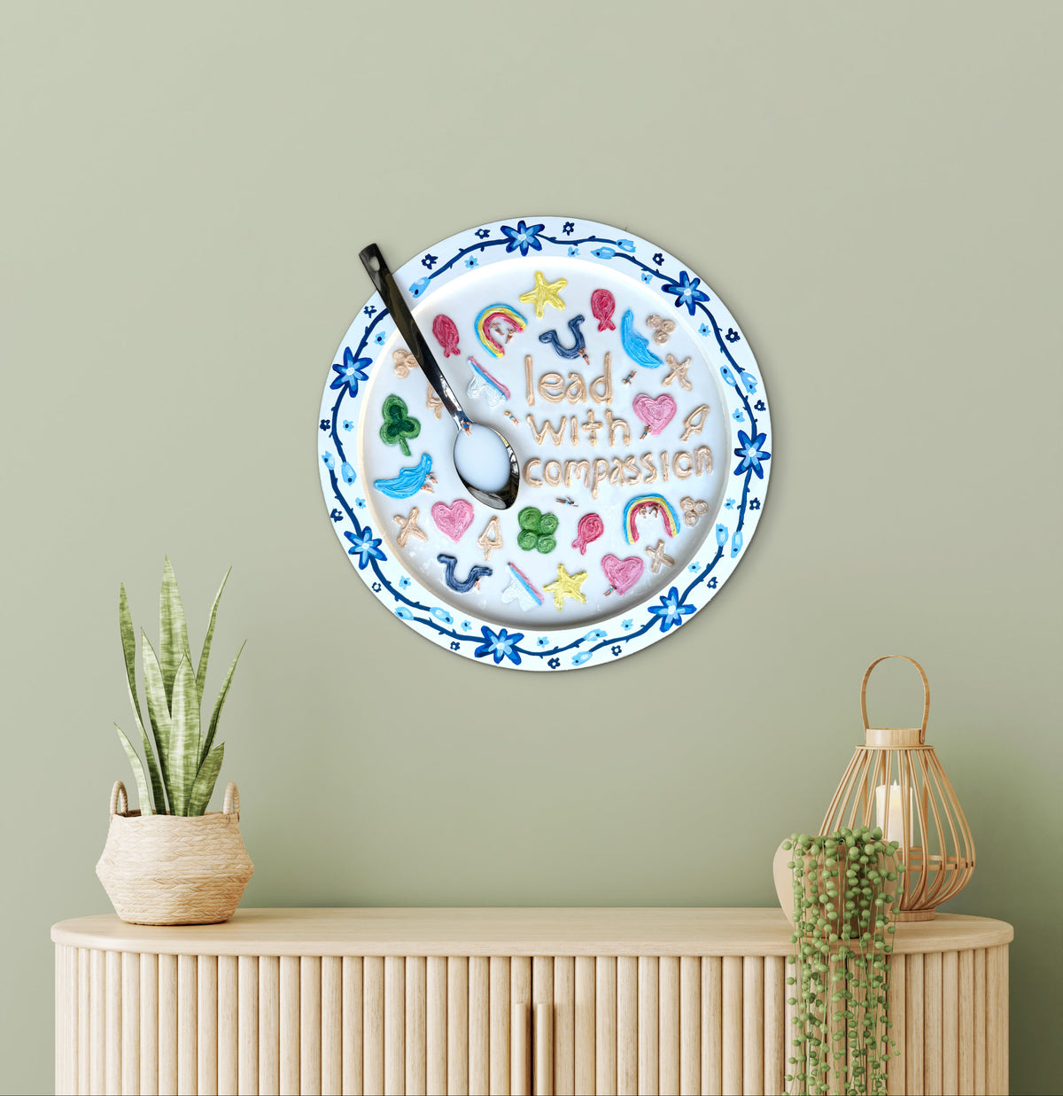Wisdom for Breakfast: Lucky Charms for Goddess Kuan Yin - 20x20in Mixed Media