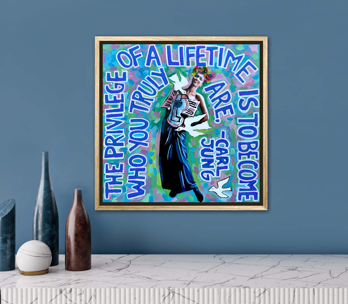 Vogue Reflections: The Privilege of a Lifetime - 12x12in Acrylic & Resin on Canvas