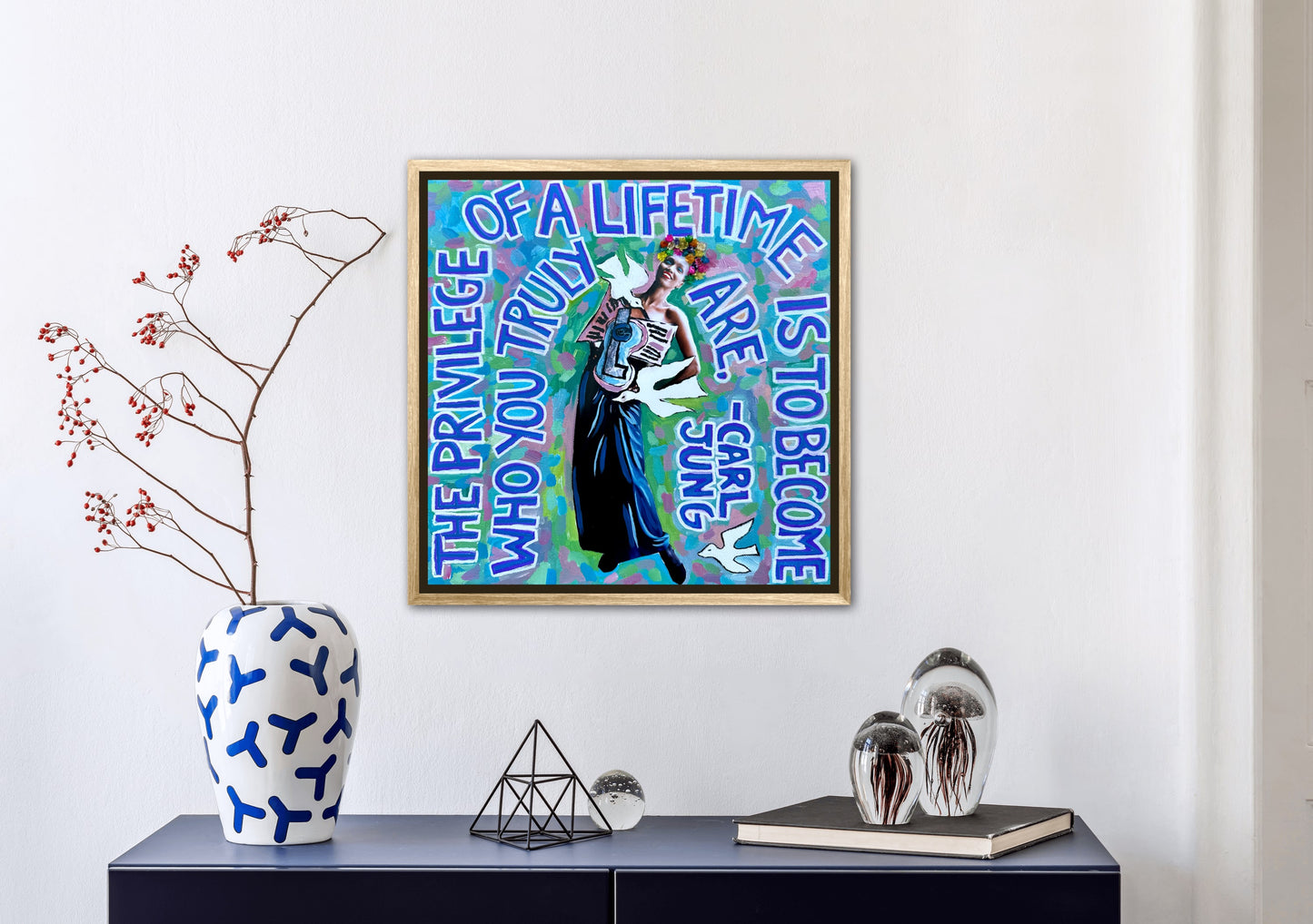 Vogue Reflections: The Privilege of a Lifetime - 12x12in Acrylic & Resin on Canvas