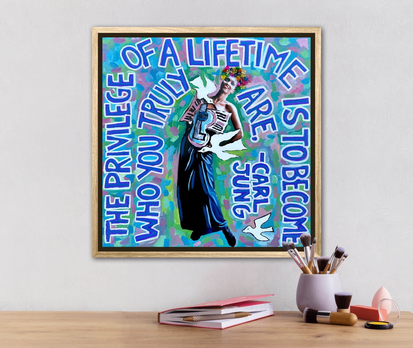 Vogue Reflections: The Privilege of a Lifetime - 12x12in Acrylic & Resin on Canvas
