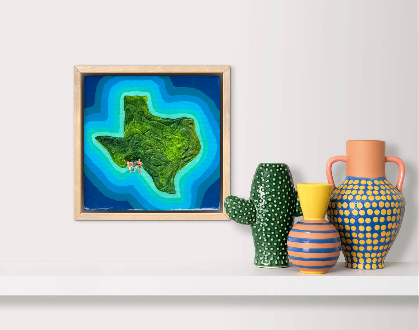 The Island of Texas: Just Us 6x6 Original Framed