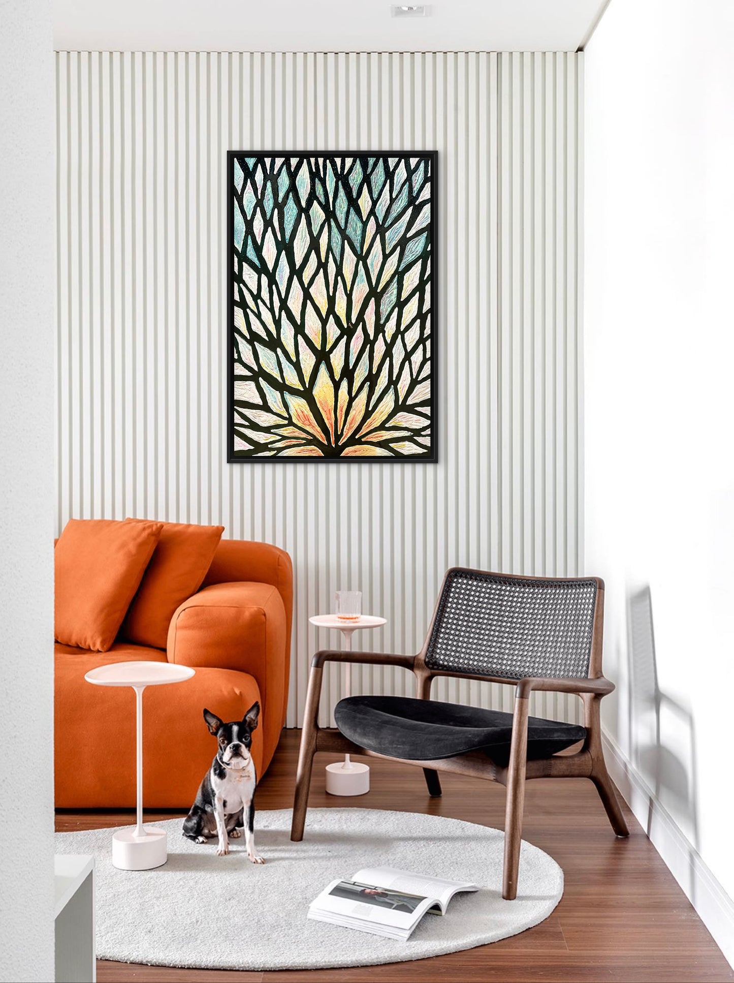 The Path of the White Lotus - 24x36in Mixed Media; Sand, Acrylic & Resin on Canvas Framed
