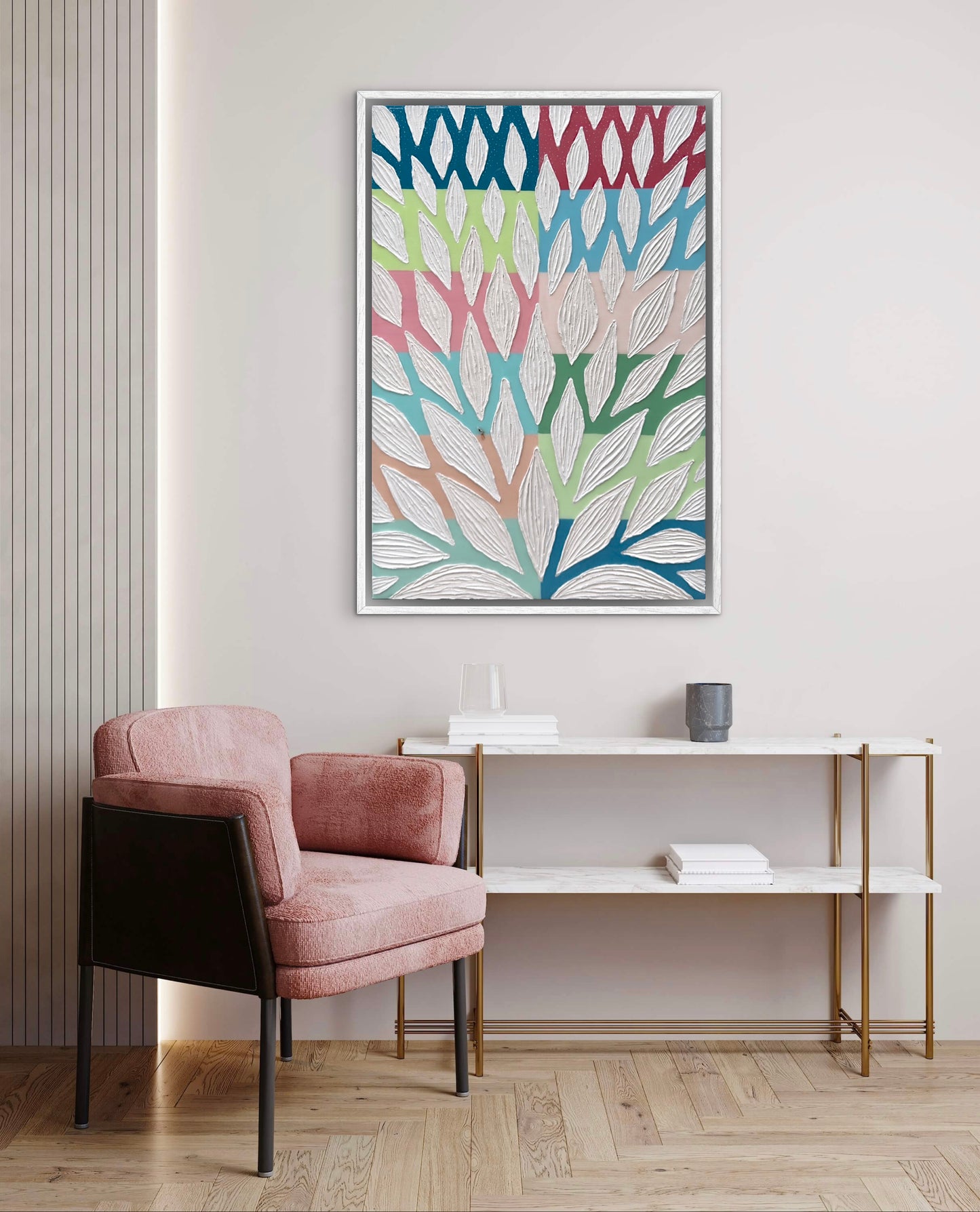 The Path to Bondi Beach - 24x36in Mixed Media; Sand, Acrylic & Resin on Canvas Framed