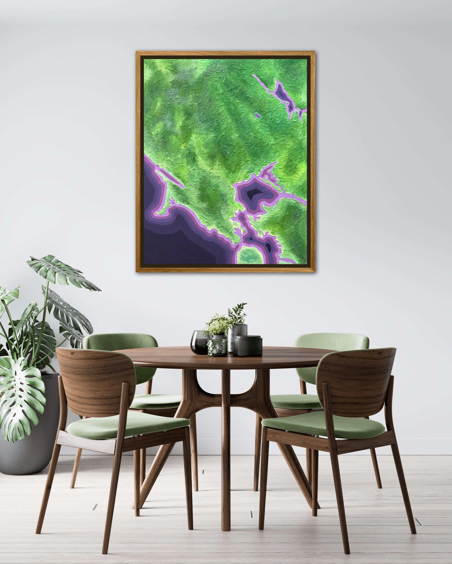 California Wine Country - 24x30in Fine Art Map made with Acrylic & Resin on Canvas Framed