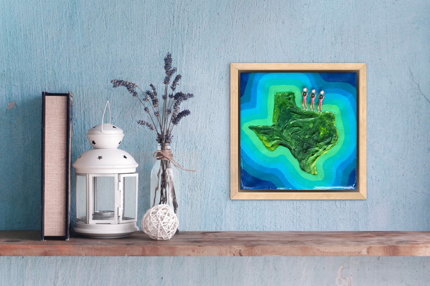 The Island of Texas: Girls Just Wanna Have Fun! 6x6 Original Framed