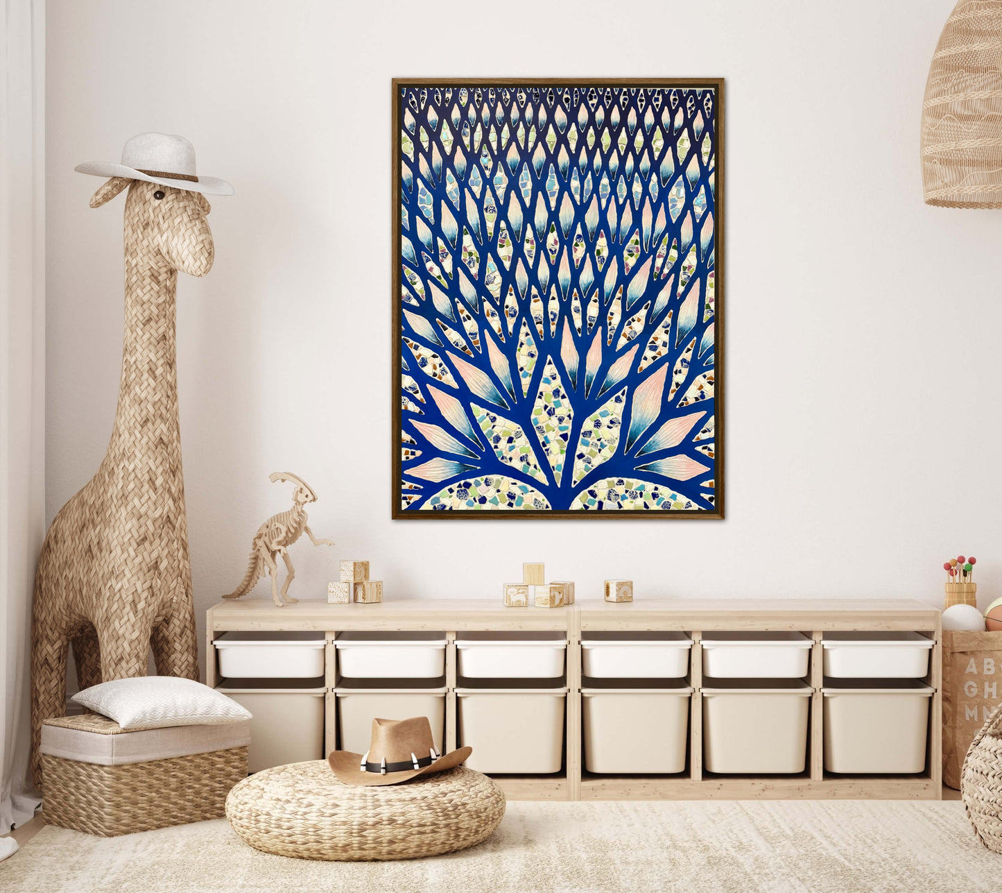 The Path to Inner Peace - 36x48in Mixed Media Textured Artwork Framed