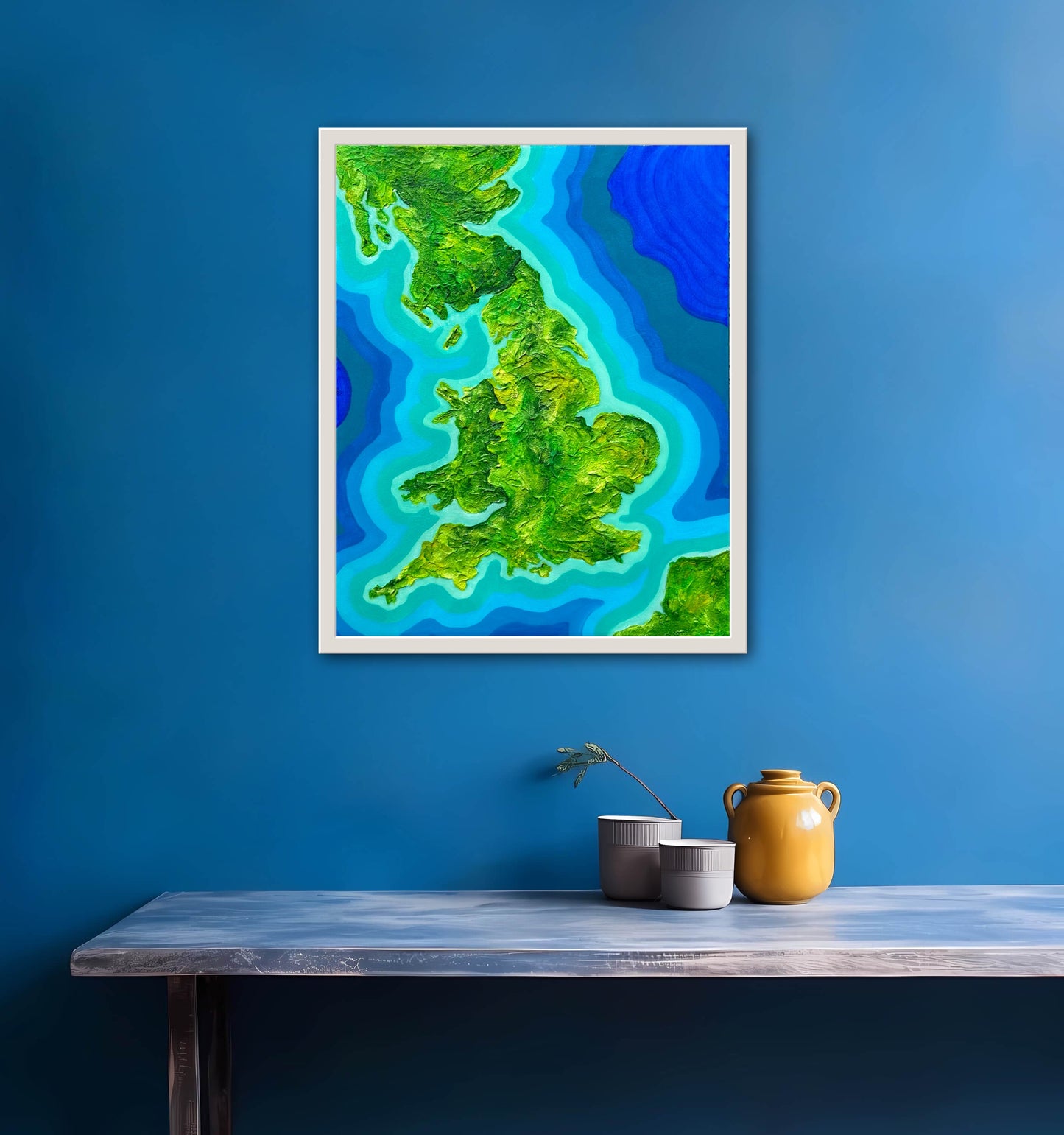 England 🏴󠁧󠁢󠁥󠁮󠁧󠁿🇬🇧 - 16x20 Fine Art Map made with Acrylic & Resin on Canvas