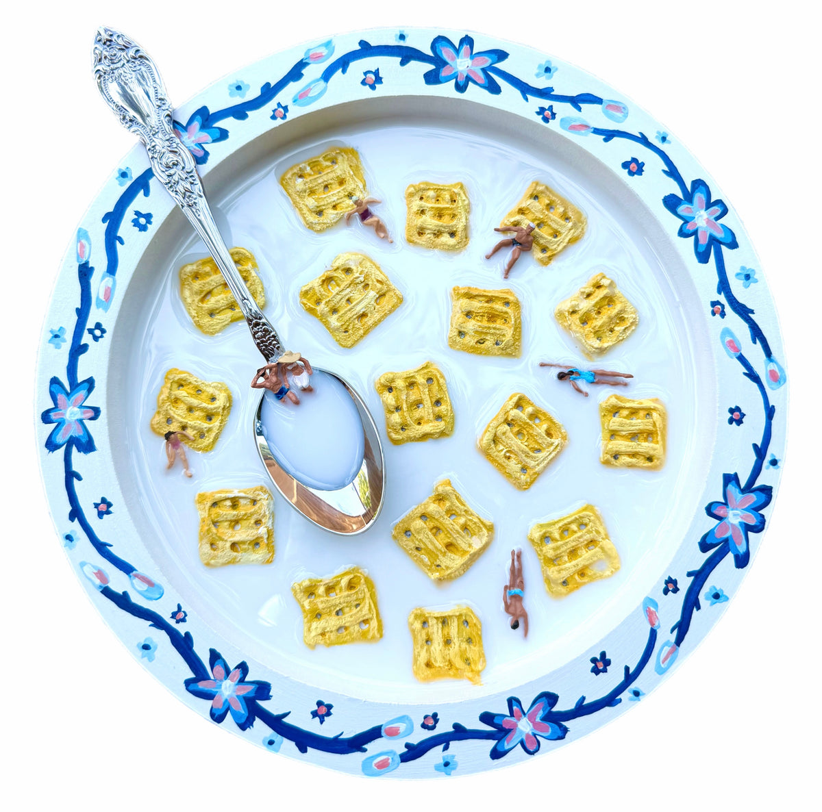 Waffle Crisp: Saturday Mornings Cereal Collection - 8x8in Mixed Media