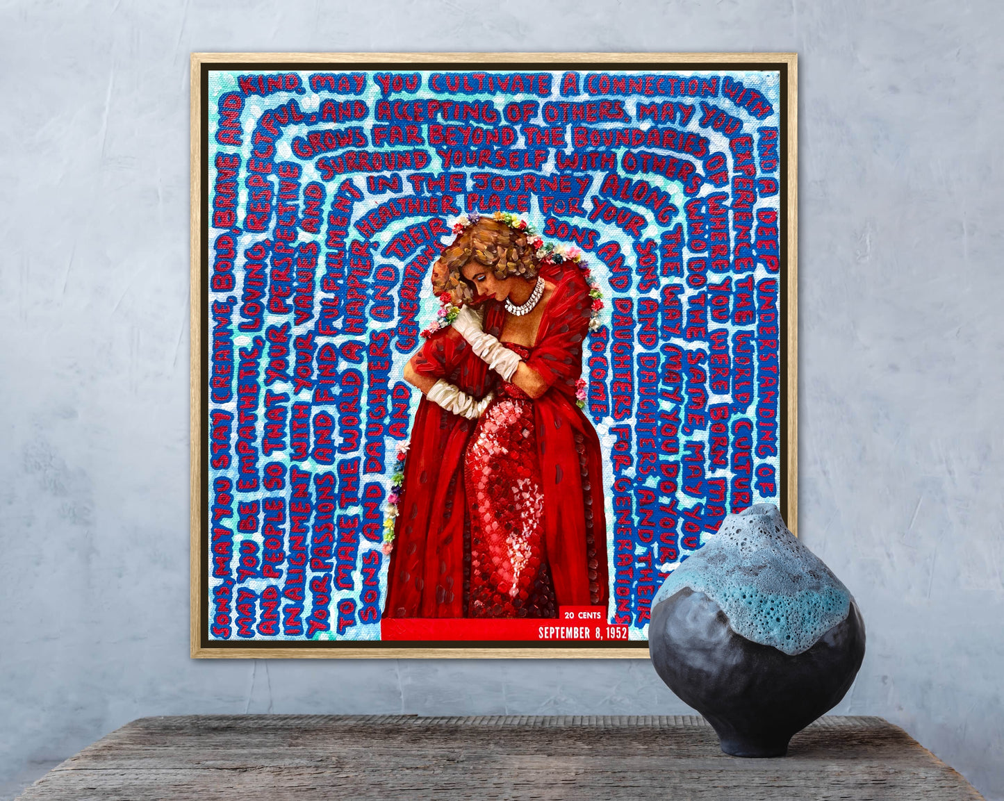 Vogue Reflections: Dear Sons - 12x12in Acrylic & Resin on Canvas