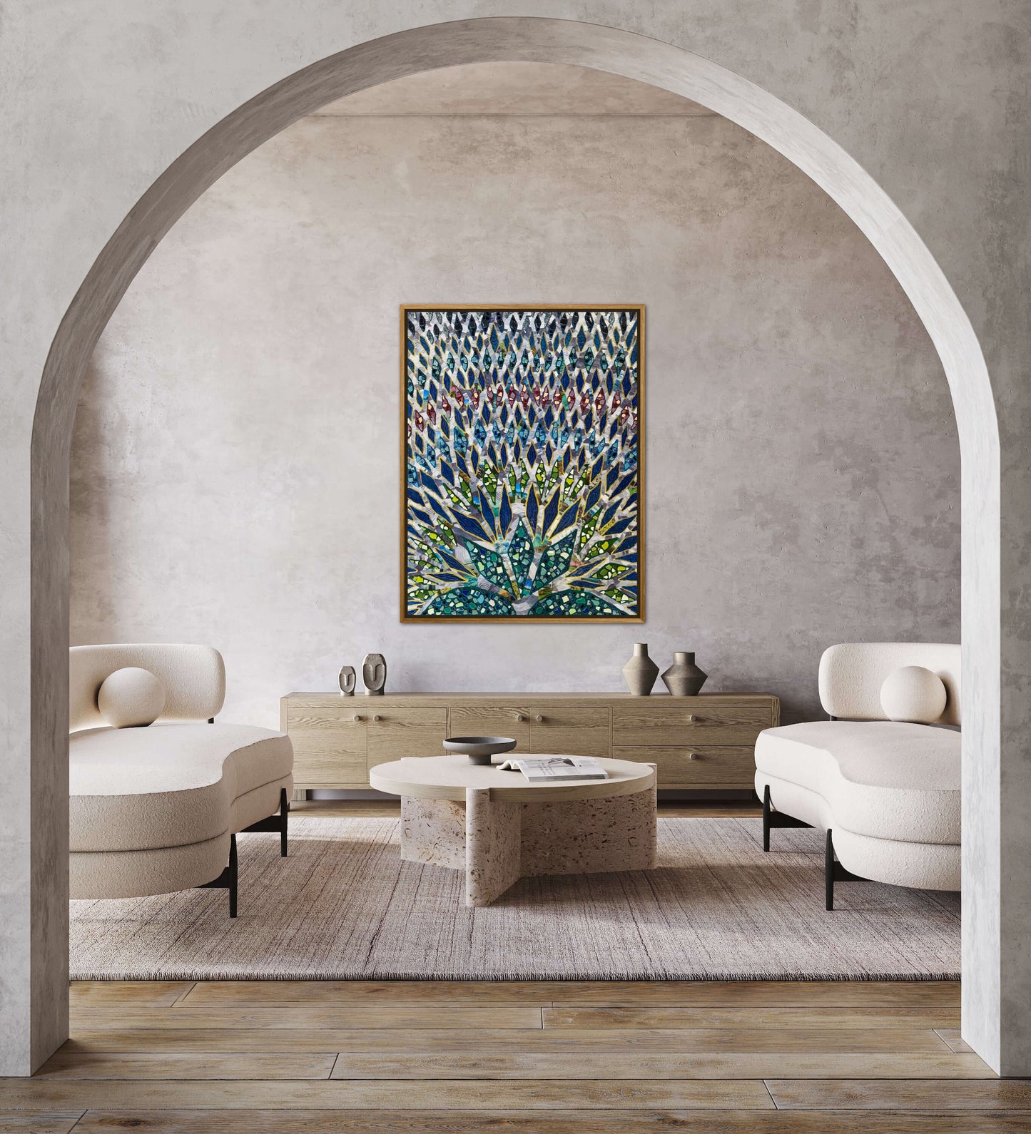 The Path to Paradise - 36x48in Mixed Media Textured Artwork Framed