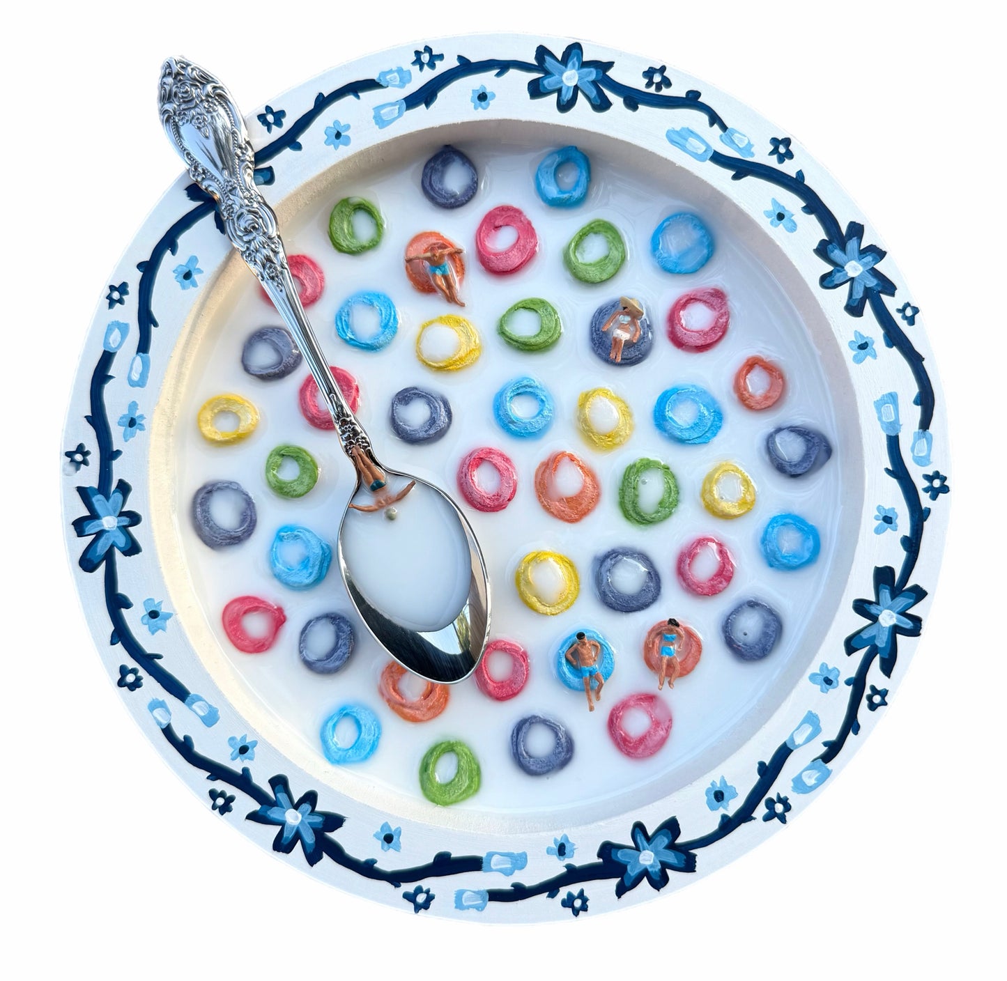 Fruit Loops: Saturday Mornings Cereal Collection - 8x8in Mixed Media