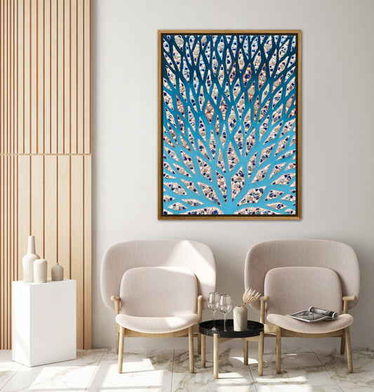 The Path to the Mediterranean - 30x40in Mixed Media Mosaic Artwork Framed