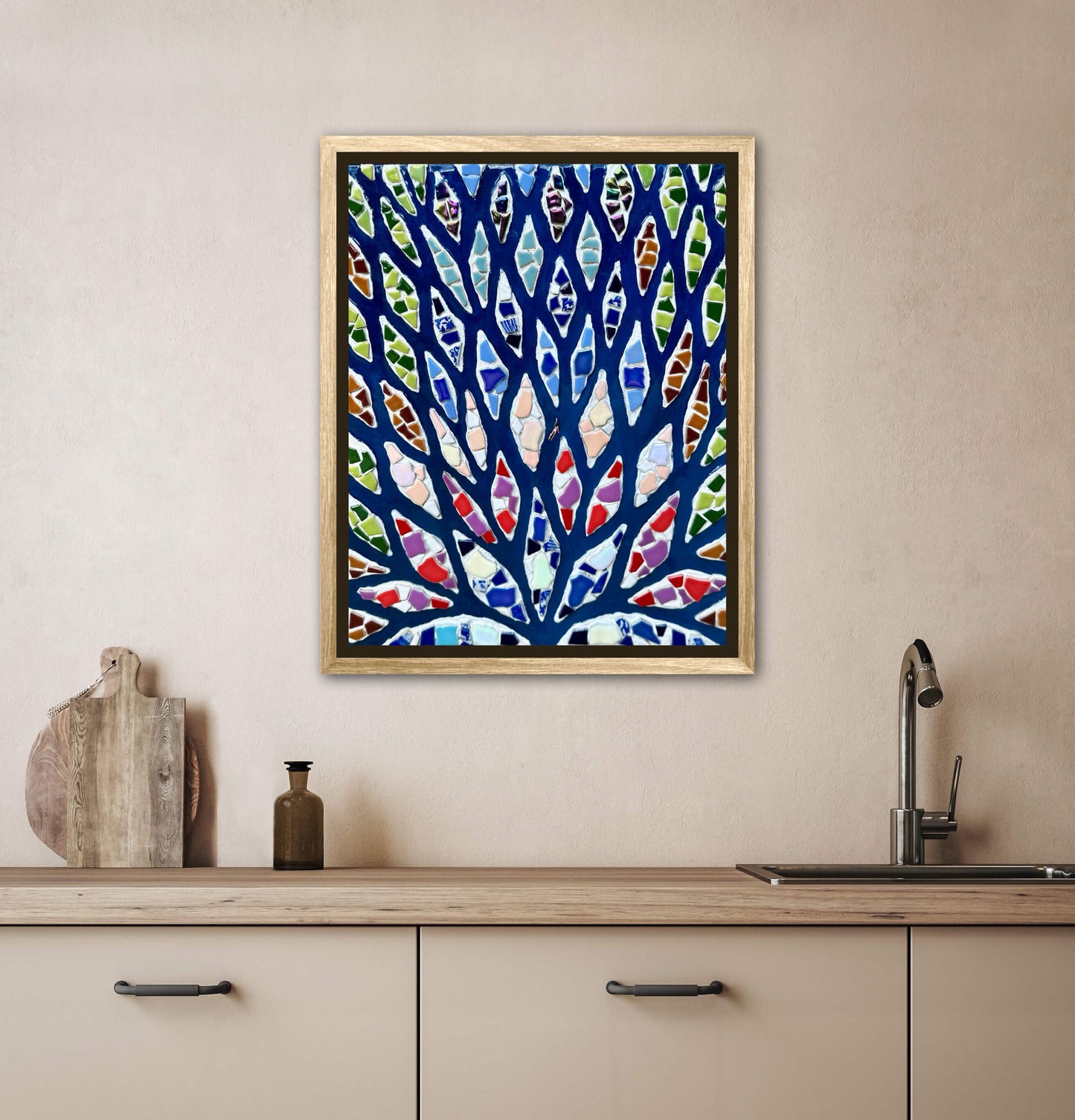 The Path to Wholeness - 16x20in Mixed Media; Sand, Acrylic & Resin on Canvas Framed