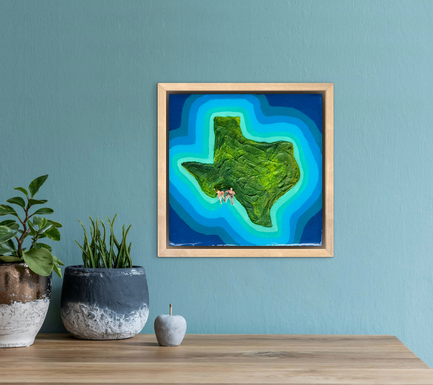 The Island of Texas: Just Us 6x6 Original Framed