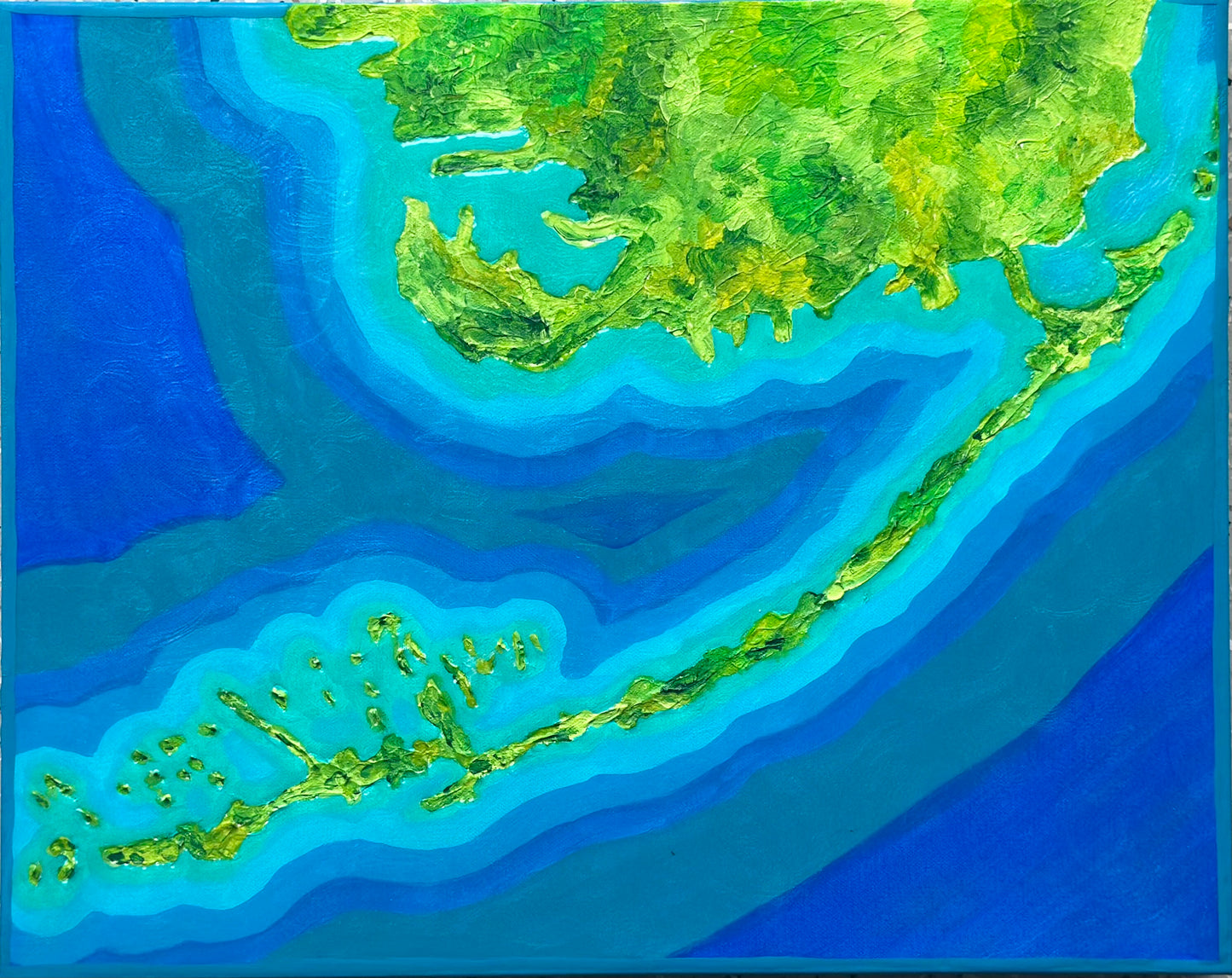 FLORIDA KEYS - 16x20 in Acrylic & Resin on Canvas