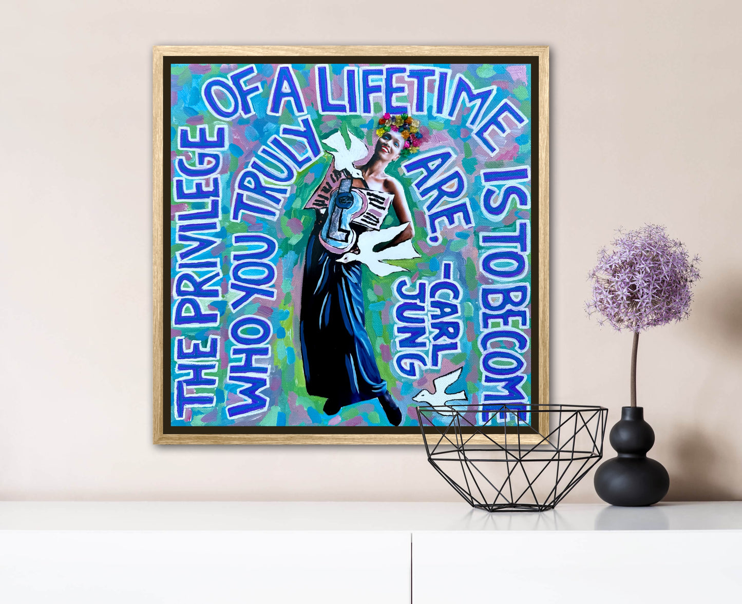 Vogue Reflections: The Privilege of a Lifetime - 12x12in Acrylic & Resin on Canvas