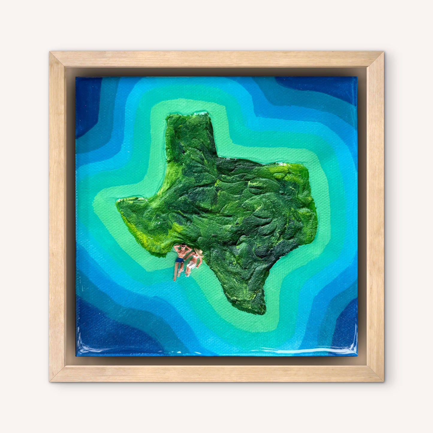 The Island of Texas: Just Us 6x6 Original Framed