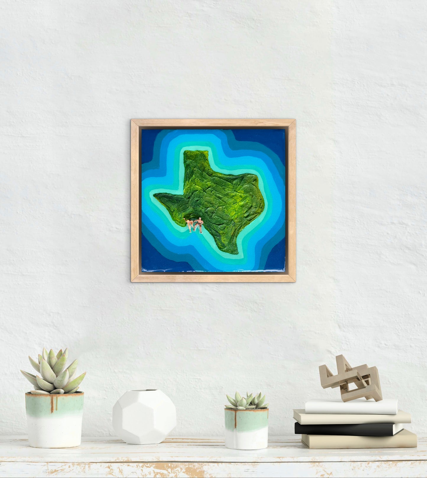 The Island of Texas: Just Us 6x6 Original Framed