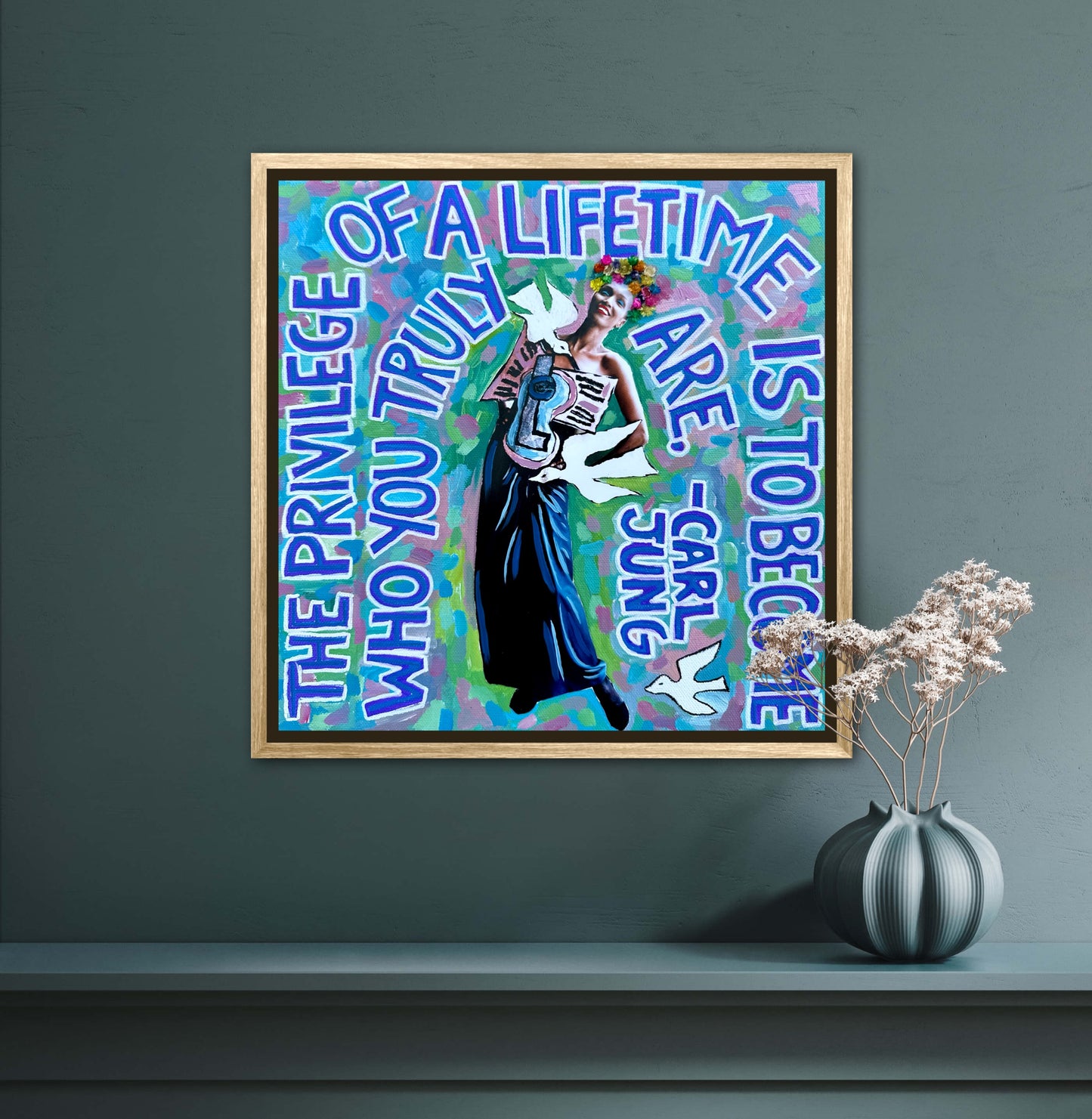 Vogue Reflections: The Privilege of a Lifetime - 12x12in Acrylic & Resin on Canvas