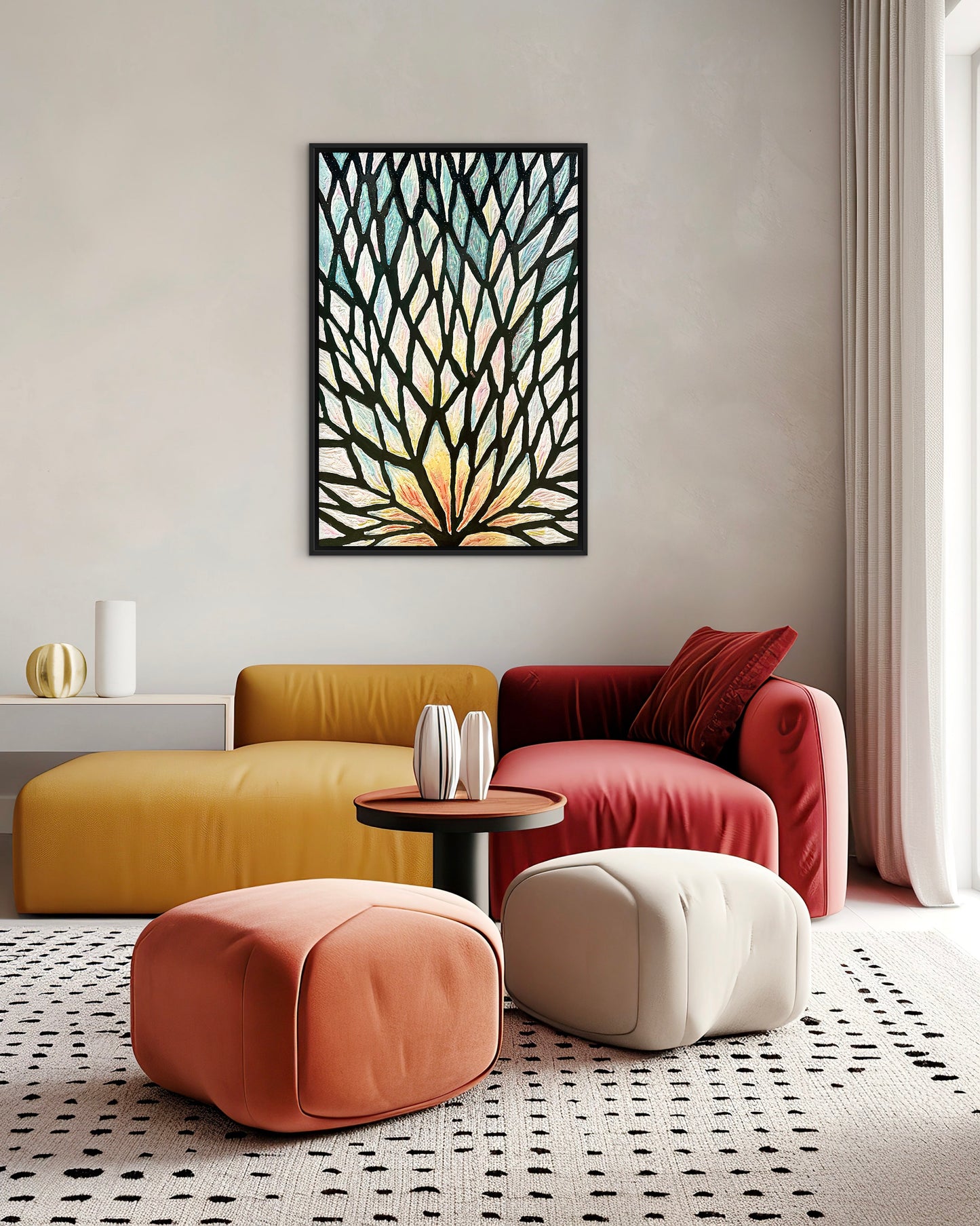 The Path of the White Lotus - 24x36in Mixed Media; Sand, Acrylic & Resin on Canvas Framed