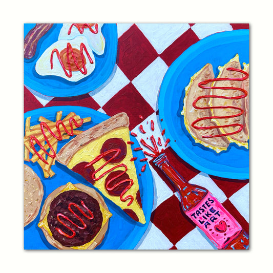 Little Luxuries Collection: Hot Sauce on Everything - 10x10in Glicée Fine Art Print