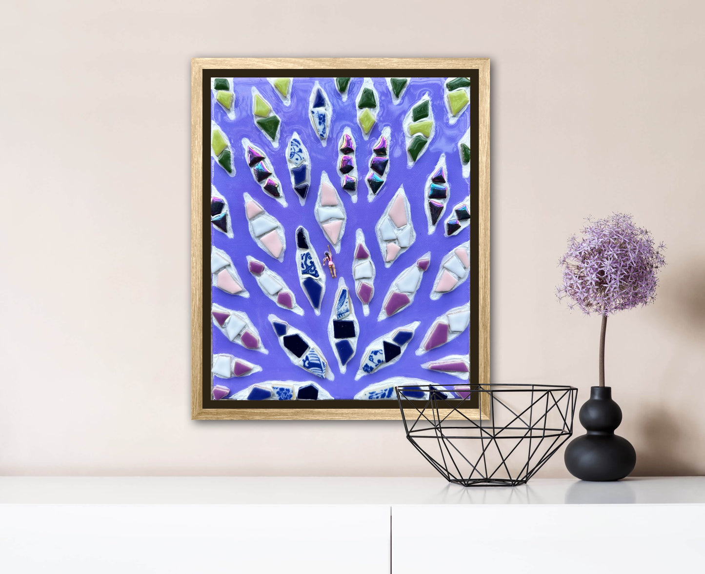 The Path to Fulfillment - 8x10 Mixed Media; Sand, Acrylic & Resin on Canvas Framed