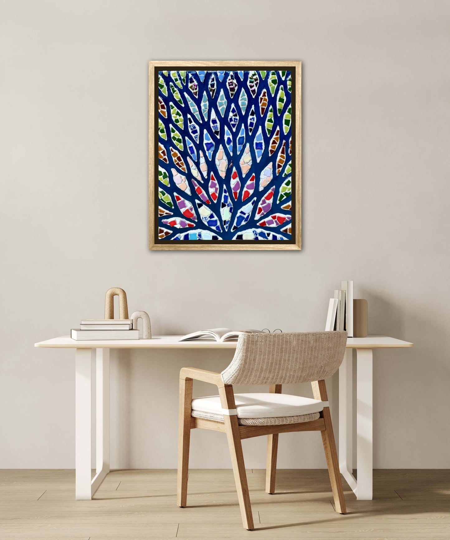 The Path to Wholeness - 16x20in Mixed Media; Sand, Acrylic & Resin on Canvas Framed