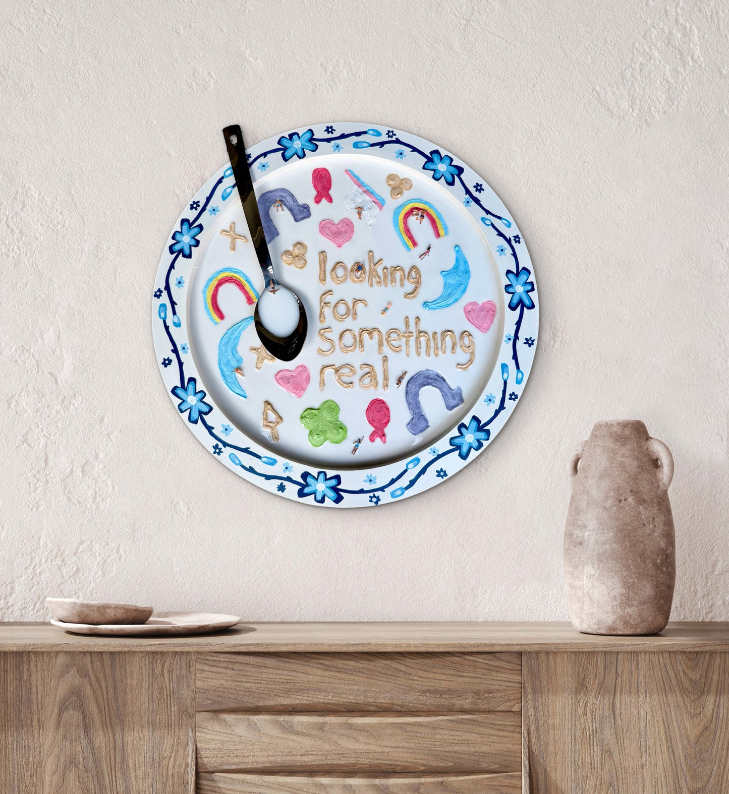 Lucky Charms: Looking for Something Real - 20x20in Mixed Media