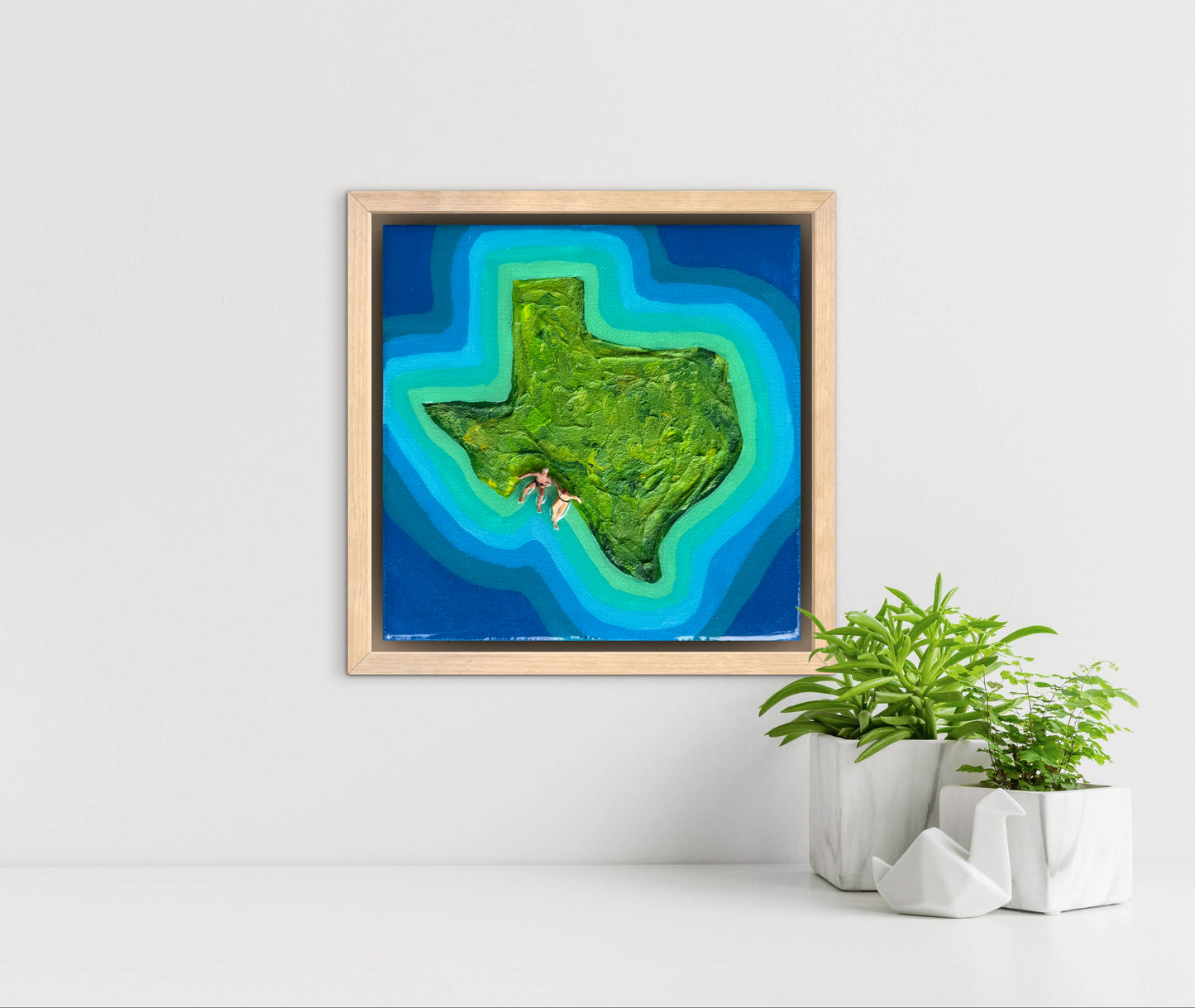 The Island of Texas: Just Us 6x6 Original Framed