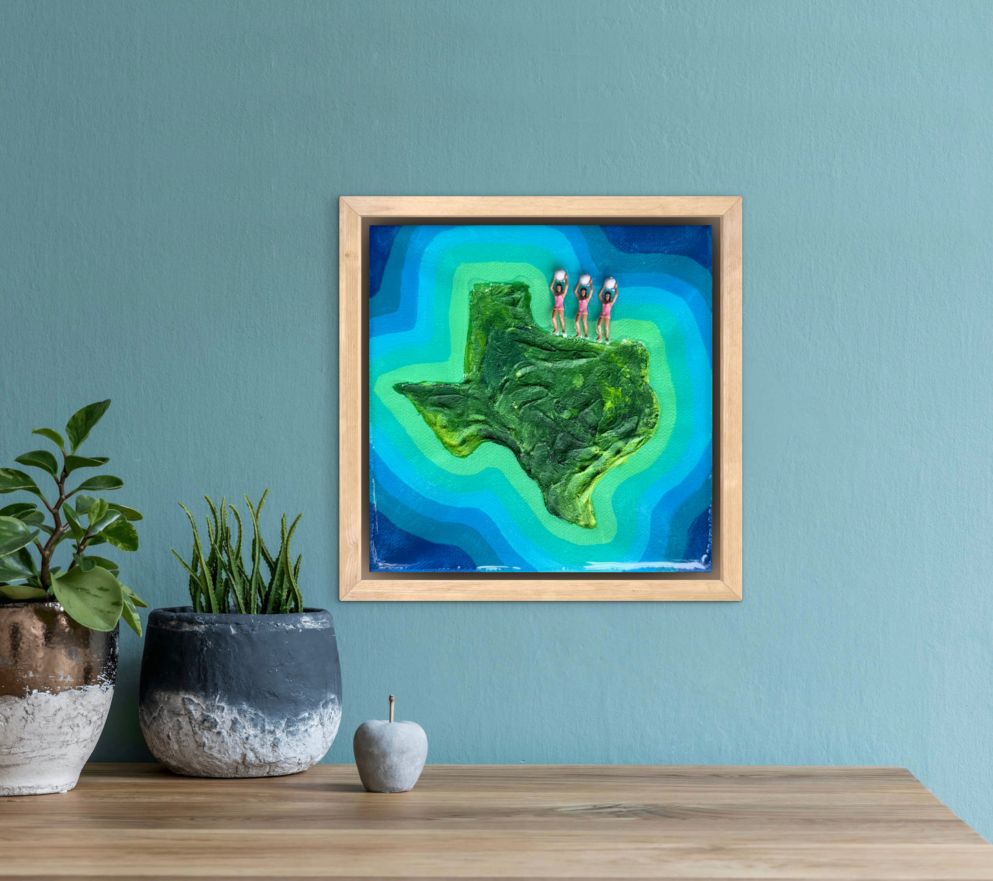 The Island of Texas: Girls Just Wanna Have Fun! 6x6 Original Framed