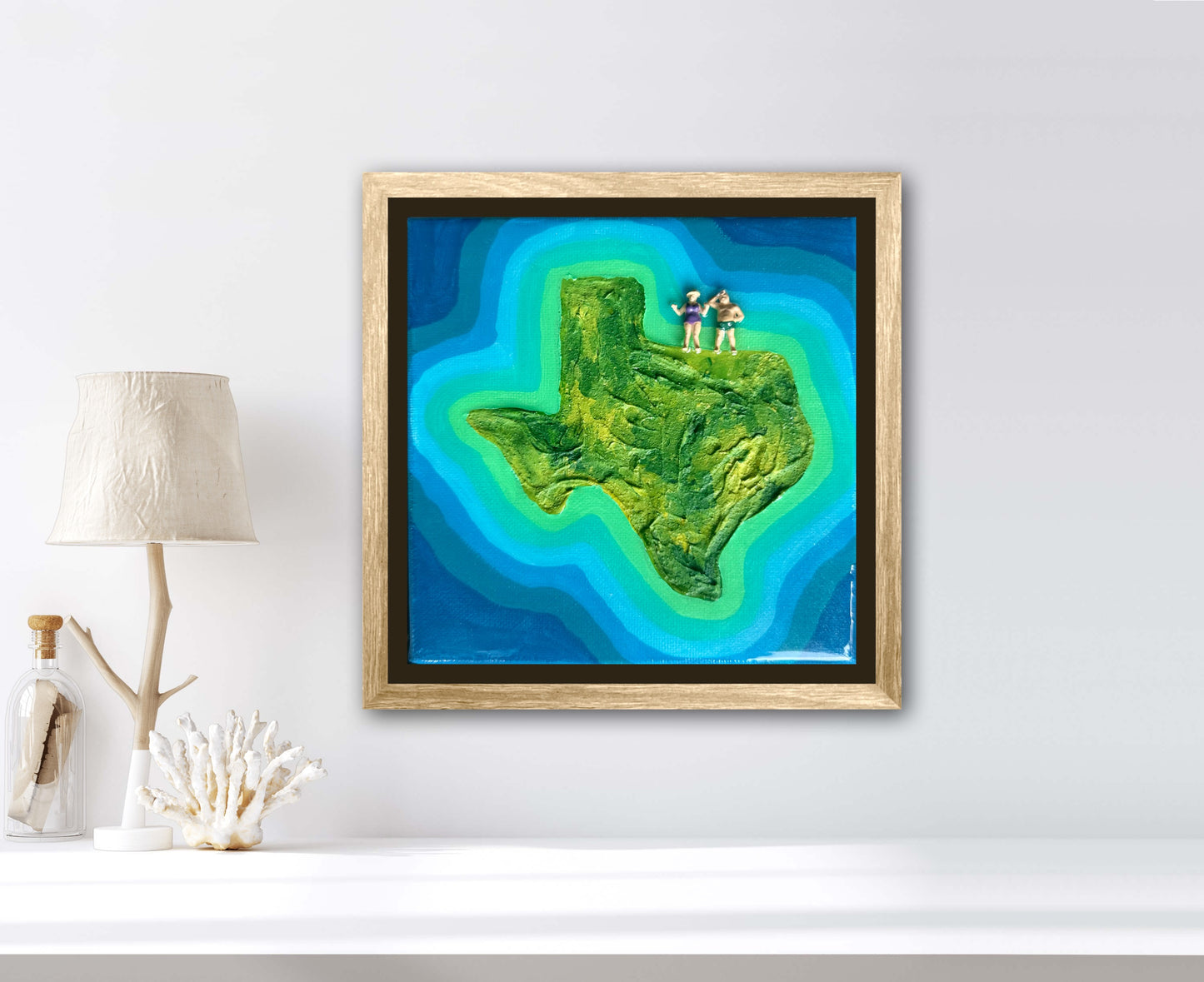 The Island of Texas: For Life 6x6 Original Framed
