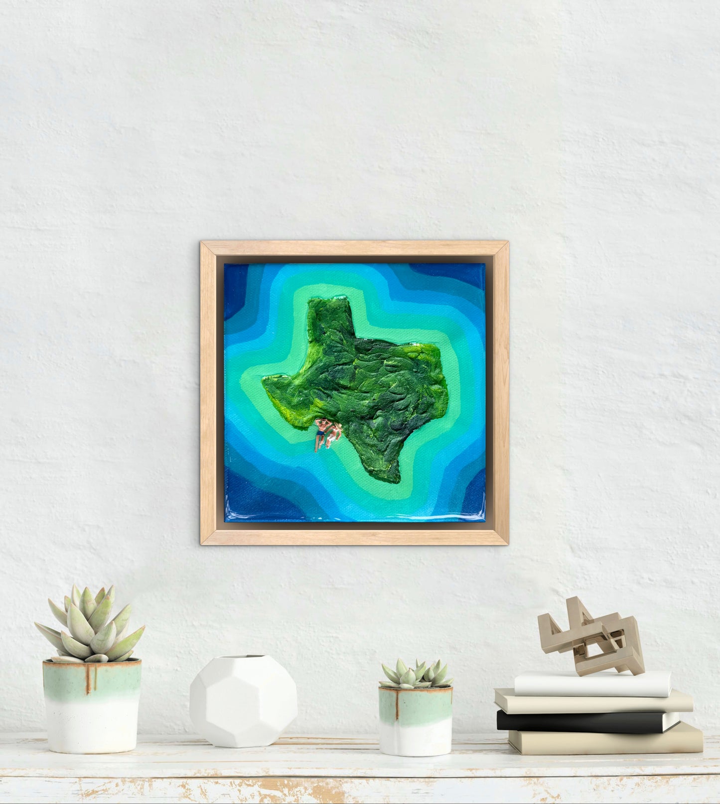 The Island of Texas: Just Us 6x6 Original Framed