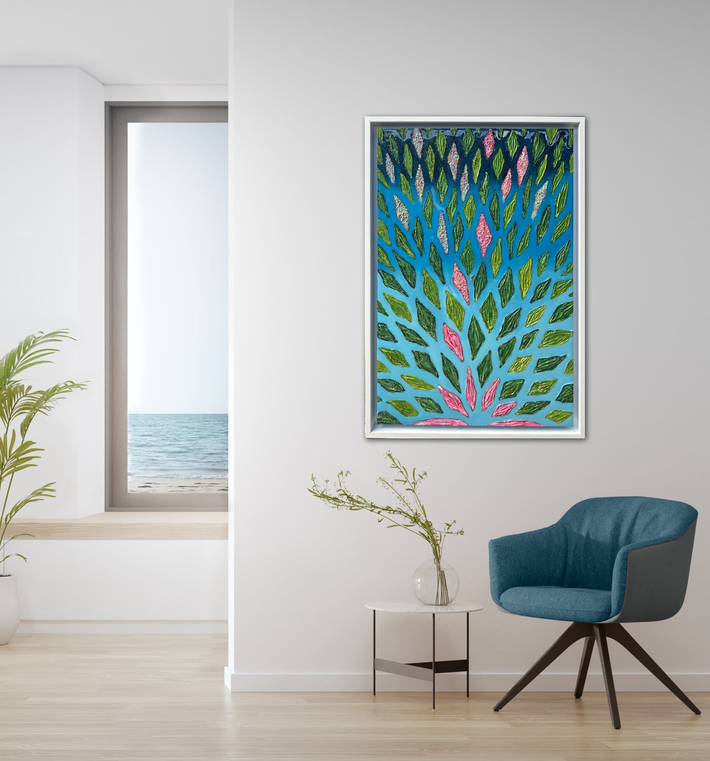 The Path to Freedom - 24x36in Mixed Media; Sand, Acrylic & Resin on Canvas Framed