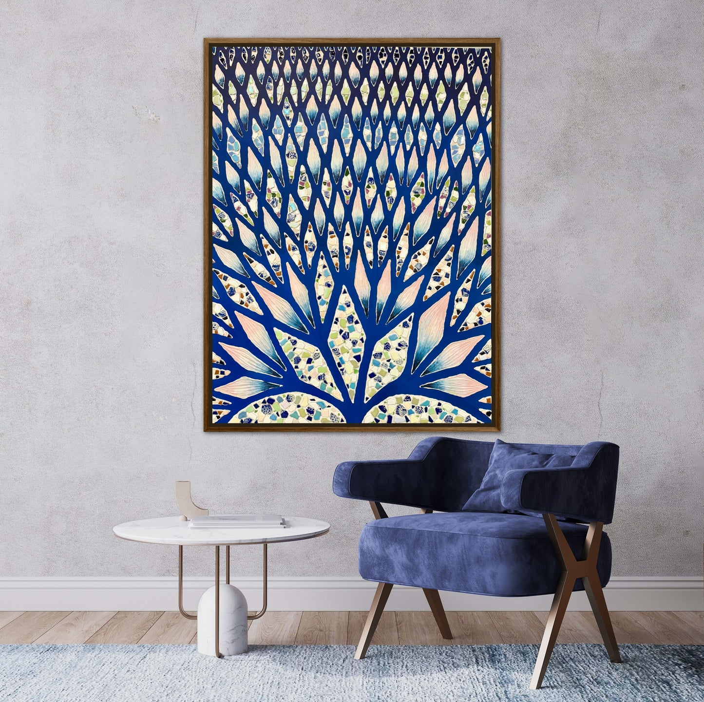 The Path to Inner Peace - 36x48in Mixed Media Textured Artwork Framed