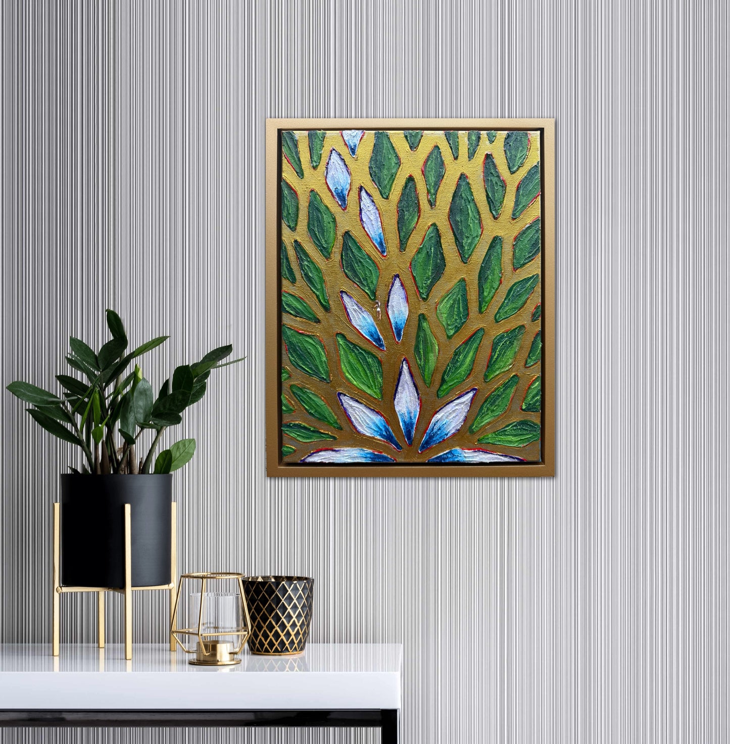 The Path to Success - 11x14 Mixed Media; Sand, Acrylic & Resin on Canvas Framed