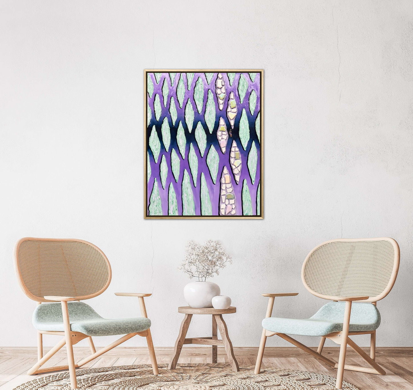 The Path Through the Darkness - 16x20in Mixed Media; Sand, Acrylic & Resin on Canvas Framed