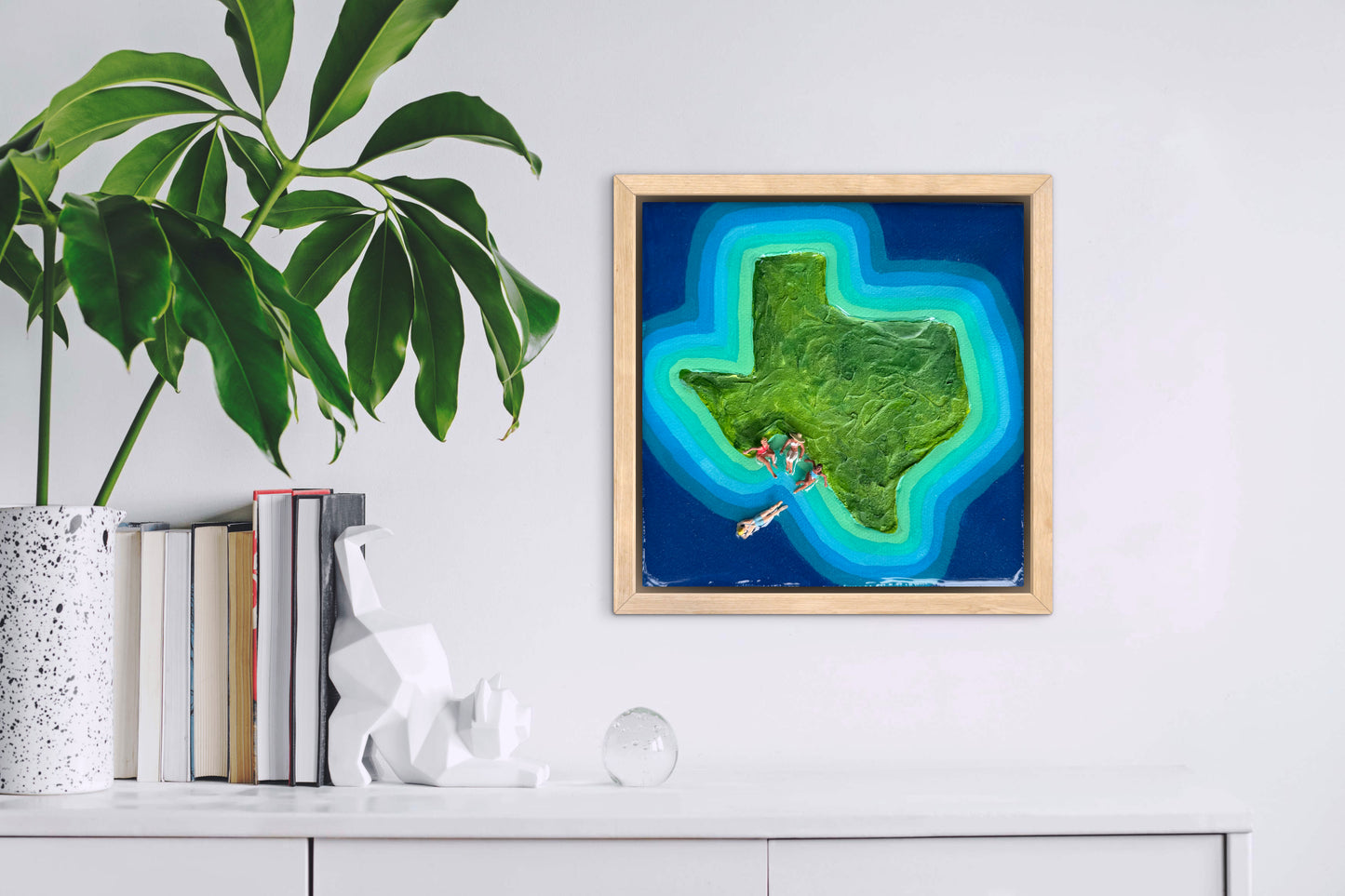 The Island of Texas: Girls Trip 6x6 Original Framed