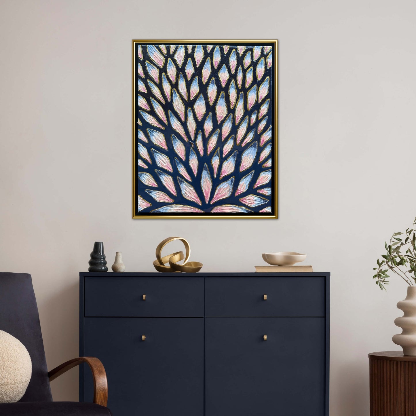 The Path to Intuition - 16x20in Mixed Media; Sand, Acrylic & Resin on Canvas Framed