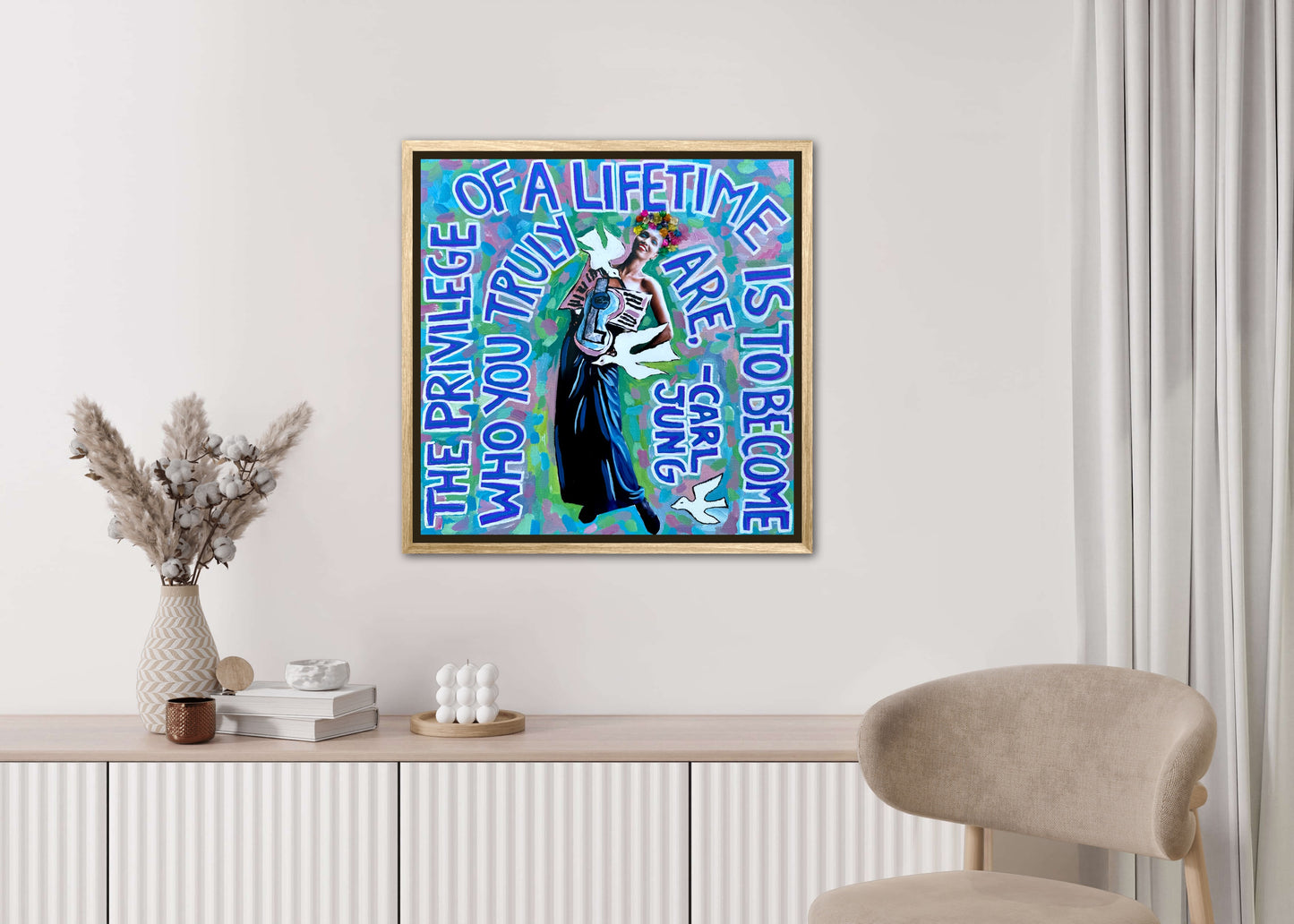 Vogue Reflections: The Privilege of a Lifetime - 12x12in Acrylic & Resin on Canvas