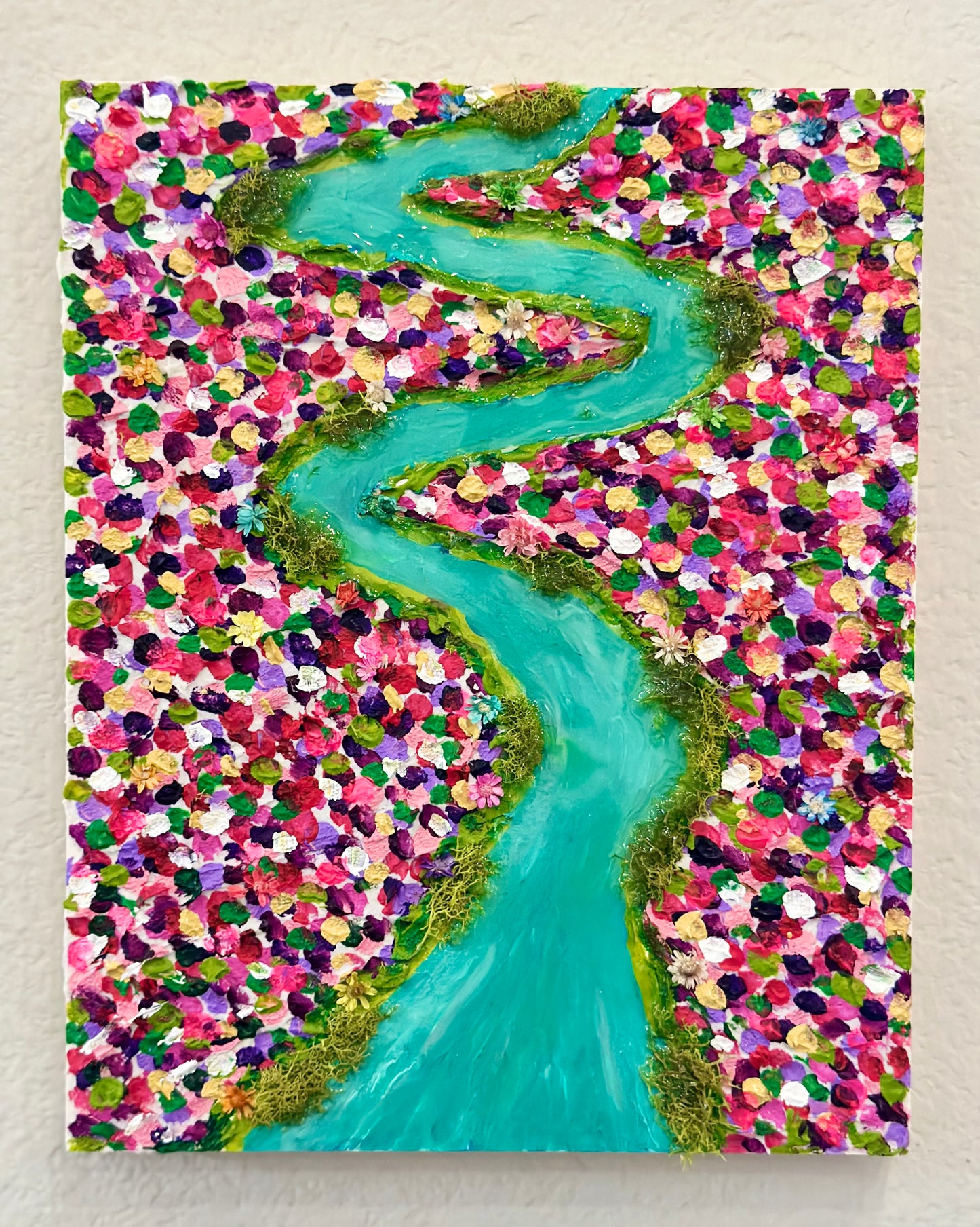 Flowing Flowers 🌺 8x10in Mixed Media