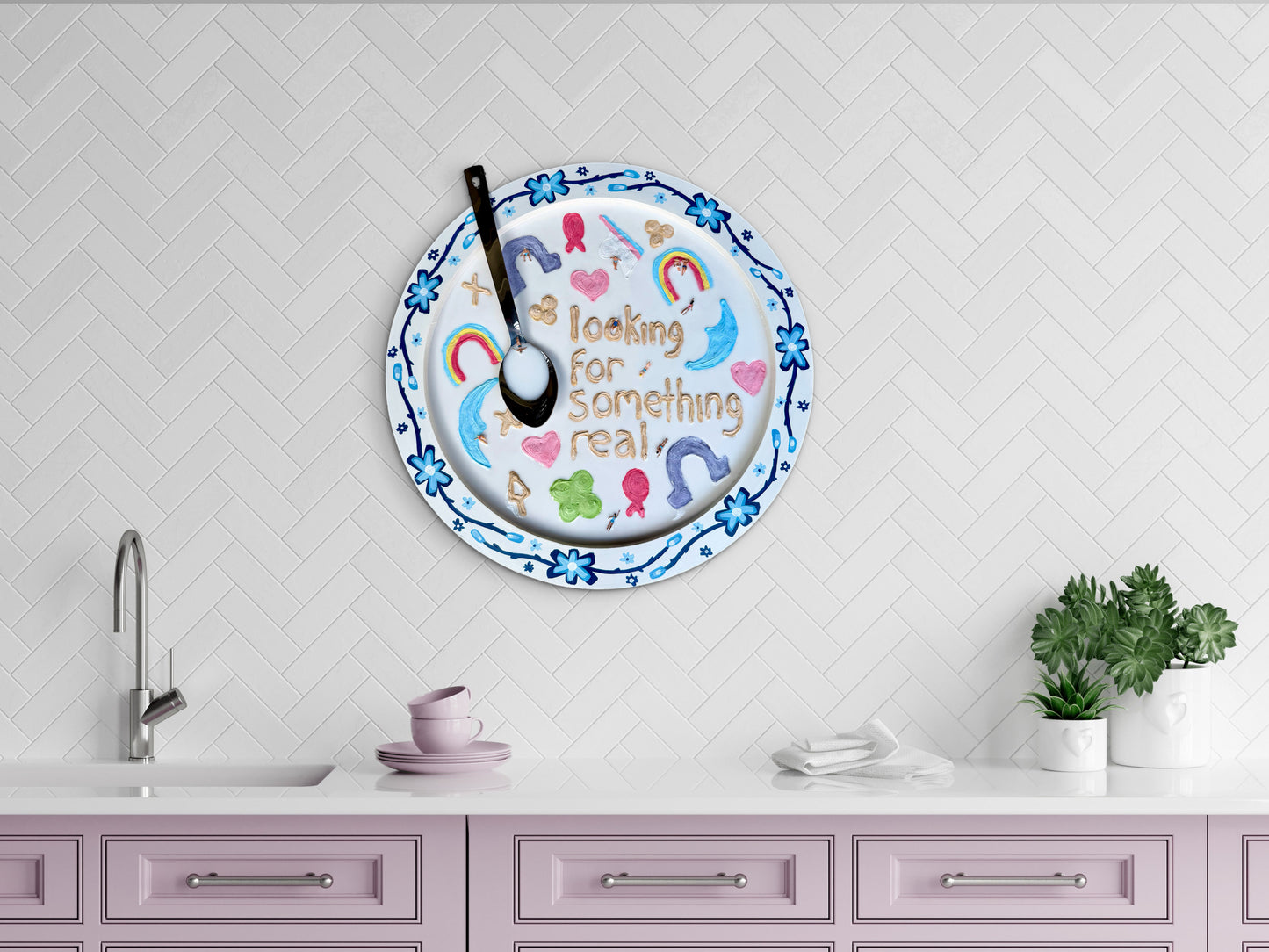 Lucky Charms: Looking for Something Real - 20x20in Mixed Media